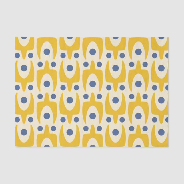 Mid Century Modern Abstract Pattern Kitchen Towels Tissue Paper (Front)