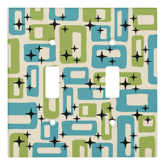 Mid Century Modern Abstract Pattern Light Switch Cover (Front)