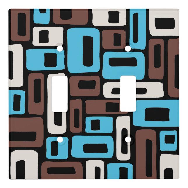 Mid Century Modern Abstract Pattern Light Switch Cover (Front)