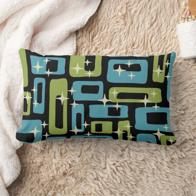 Mid Century Modern Abstract Pattern Lumbar Pillow (Blanket)
