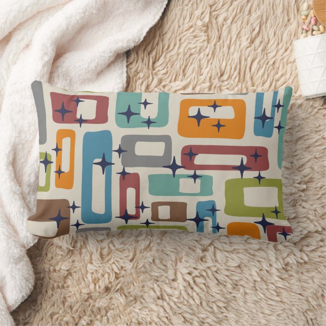 Mid Century Modern Abstract Pattern Lumbar Pillow (Blanket)
