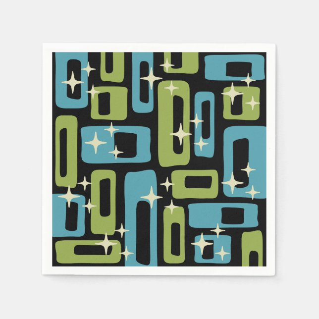 Mid Century Modern Abstract Pattern Napkins (Front)