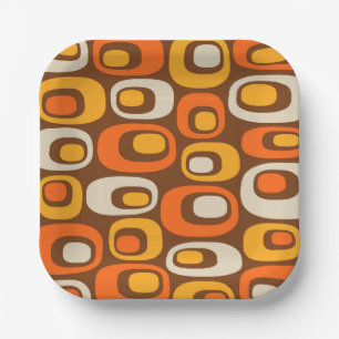 Mid-Century Modern Abstract Pattern Paper Plates