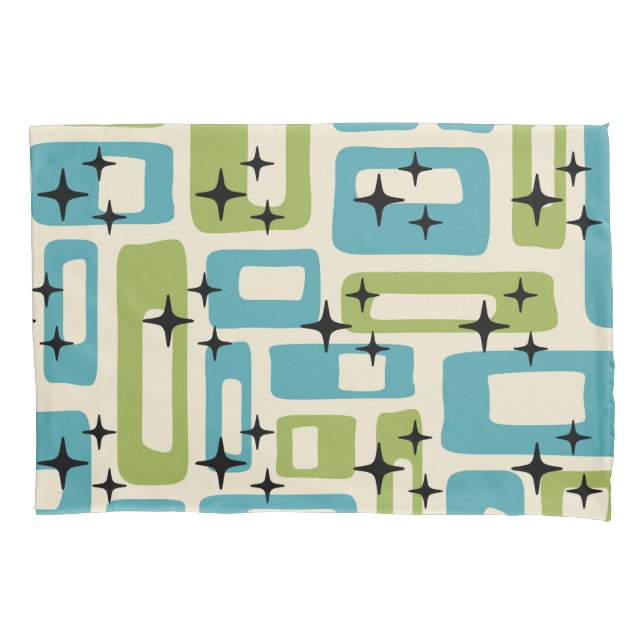 Mid Century Modern Abstract Pattern Pillow Case (Front-Left)