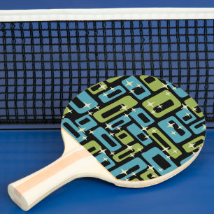 Mid Century Modern Abstract Pattern Ping Pong Paddle