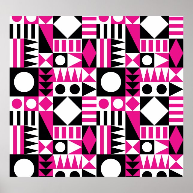 Mid-century modern abstract pattern. poster (Front)