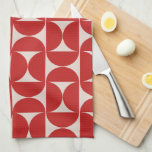 Mid Century Modern Abstract Pattern Red Kitchen Towel<br><div class="desc">Retro mid century modern pattern – abstract geometric shapes – minimalist pattern in red.</div>
