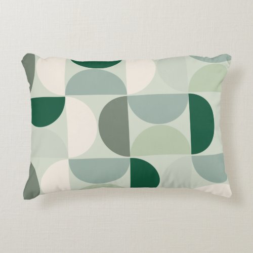 Mid Century Modern Abstract Pattern Sage Green Accent Pillow