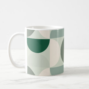 Mid Century Modern Abstract Pattern Sage Green Coffee Mug