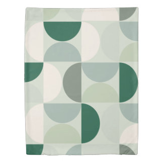Mid Century Modern Abstract Pattern Sage Green Duv Duvet Cover