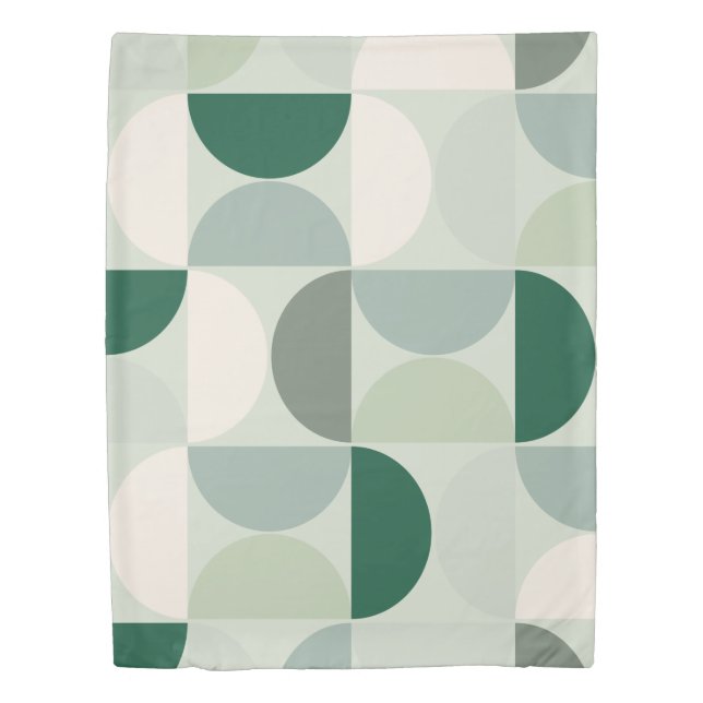 Mid Century Modern Abstract Pattern Sage Green Duv Duvet Cover (Front)