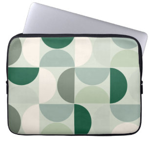 Mid Century Modern Abstract Pattern Sage Green Laptop Sleeve