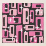 Mid Century Modern Abstract Pattern Scarf<br><div class="desc">Retro Mid Century Modern Abstract Black Pink & White Pattern.</div>