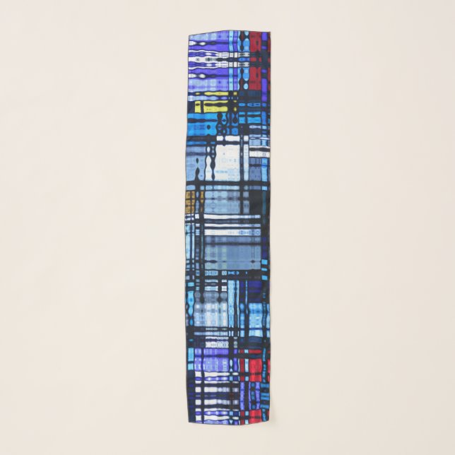 Mid Century Modern Abstract Pattern Scarf (Front)