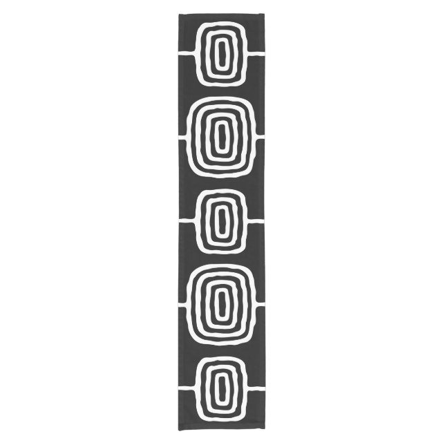 Mid Century Modern Abstract Pattern Short Table Runner (Front)