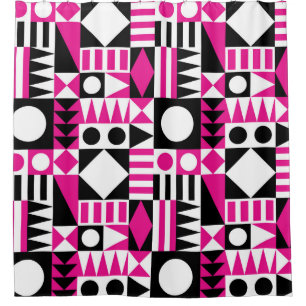 Mid-century modern abstract pattern. shower curtain