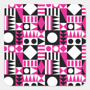 Mid-century modern abstract pattern. square sticker