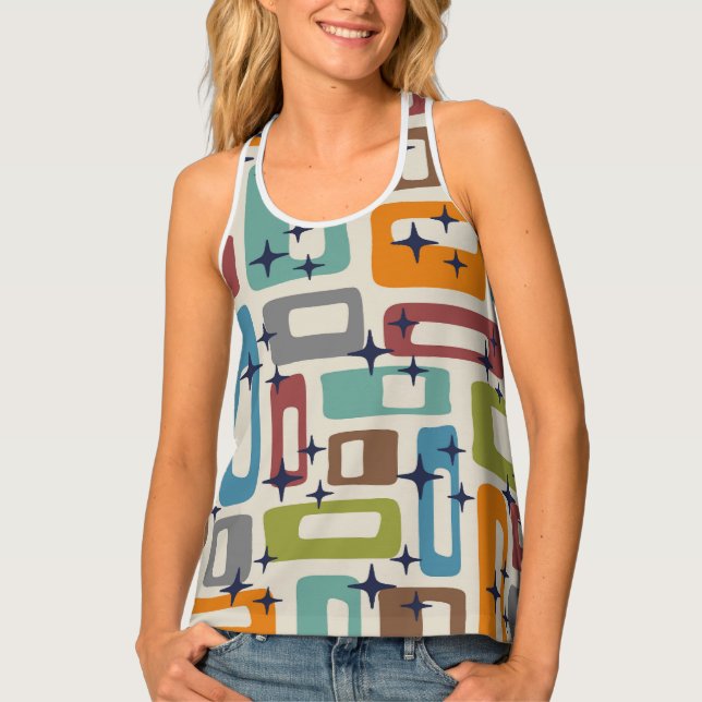 Mid-Century Modern Abstract Pattern Tank Top (Front)