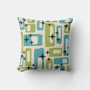 Mid Century Modern Abstract Pattern Throw Pillow