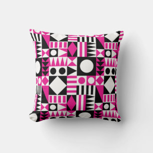 Mid-century modern abstract pattern. throw pillow