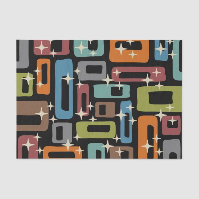 Mid-Century Modern Abstract Pattern Tissue Paper (Front)