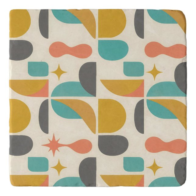 Mid Century Modern Abstract Pattern Trivet (Front)