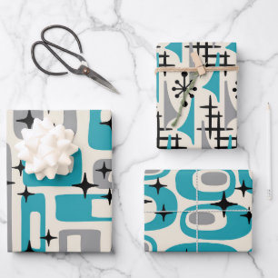 Mid Century Modern Abstract Pattern Wrapping Paper Sheets