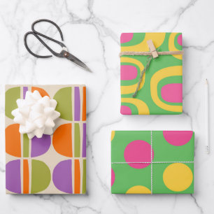 Mid Century Modern Abstract Pattern Wrapping Paper Sheets