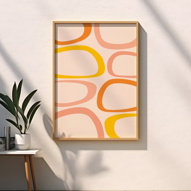 Mid Century Modern Abstract Peach, Orange, Yellow Poster (Creator Uploaded)