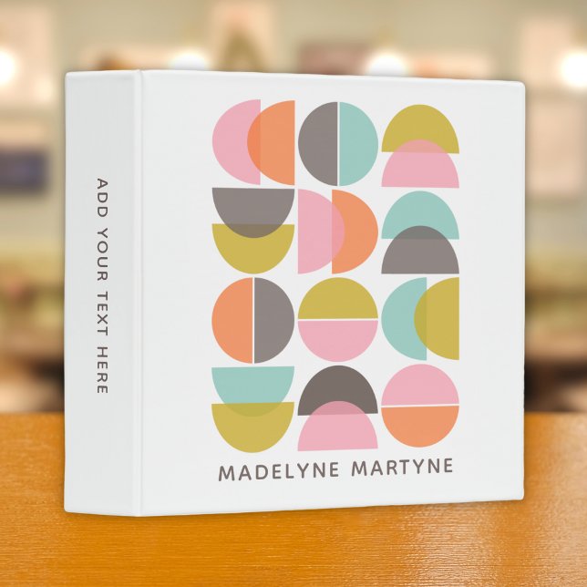 Mid Century Modern Abstract Personalized 3 Ring Binder (Creator Uploaded)