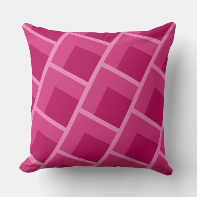 mid century modern abstract pink geometric   throw pillow (Front)
