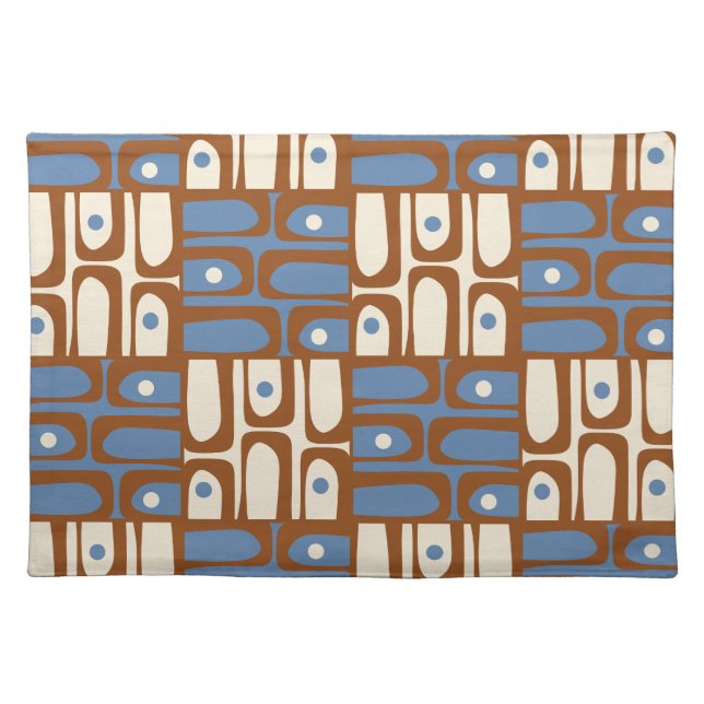Mid-Century Modern Abstract Piquet Pattern  Cloth Placemat (Front)