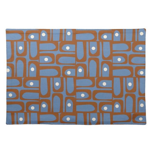 Mid-Century Modern Abstract Piquet Pattern  Cloth Placemat (Front)