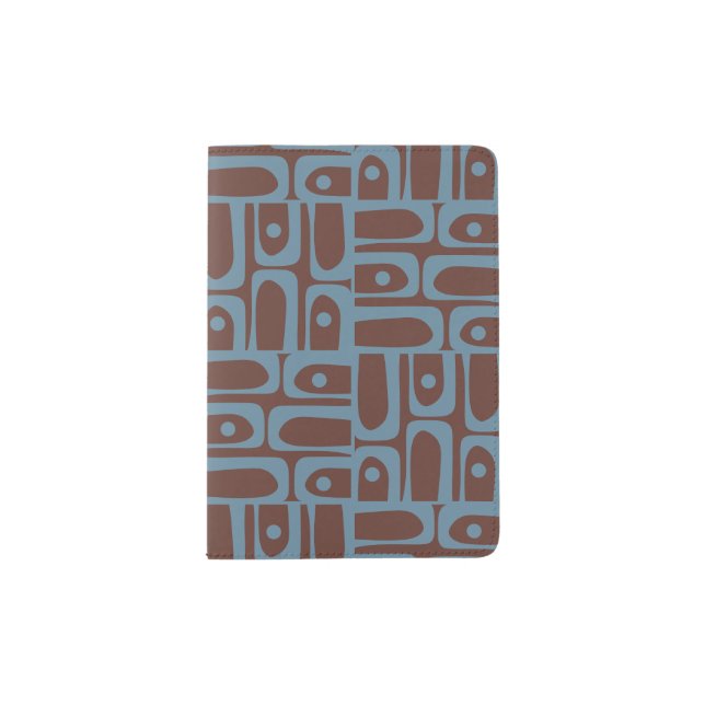Mid Century Modern Abstract Piquet Pattern Passport Holder (Front)