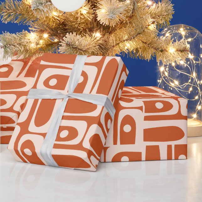 Mid Century Modern Abstract Piquet Pattern  Wrapping Paper (Holidays)