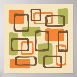 Mid Century Modern Abstract Poster