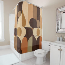 Mid Century Modern Abstract Retro Brown Earth Tone