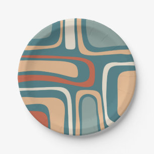 Mid Century Modern Abstract Retro Palm Springs Paper Plates