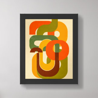 Mid-Century Modern Abstract Shapes Framed Art