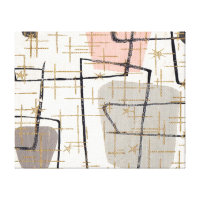 Mid Century Modern Abstract Stretched Canvas Print
