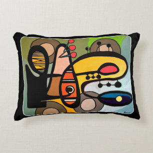 'Mid-Century Modern Abstract the Machine' painting Decorative Pillow