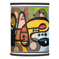 'Mid-Century Modern Abstract the Machine' painting Lamp Shade