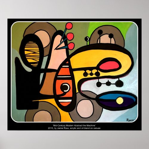 Mid_Century Modern Abstract the Machine painting Poster