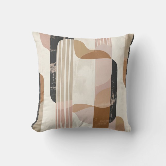 Mid-Century Modern Abstract Throw Pillow (Front)