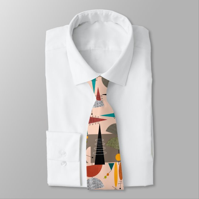 Mid-Century Modern Abstract Tie (Tied)