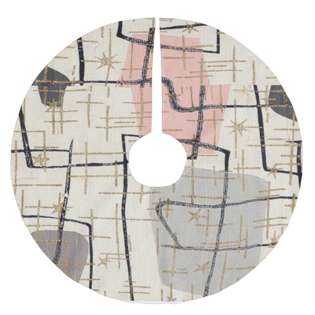 Mid Century Modern Abstract Tree Skirt (Front)