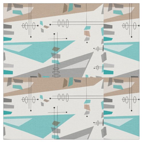 Mid_Century Modern Abstract  Triangles Fabric