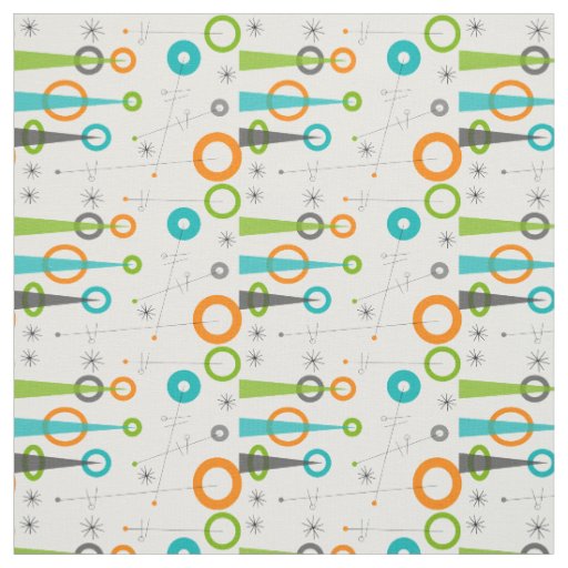 Mid-Century Modern Abstract & Triangles Fabric