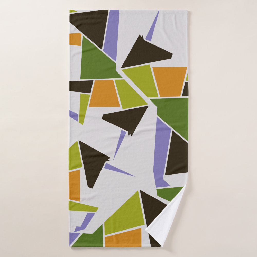 Mid Century Modern Abstract Unicorn Tangram Animal Bath Towel Set sold ...