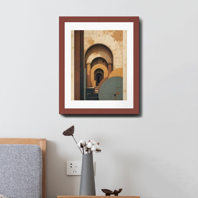 Mid-Century Modern Abstract Wall Art Poster (Bedside)
